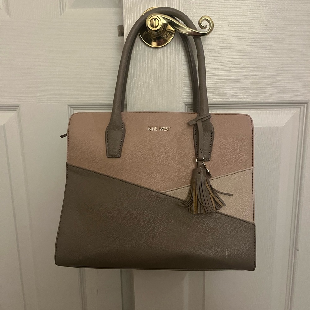 Nine West Taupe, Pink and Beige Satchel